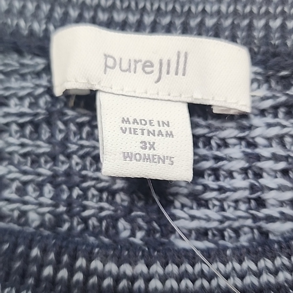 J Jill Pure Jill NWT 3X Women's Navy Blue Sweater Cotton Rayon Blend - Picture 3 of 13